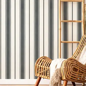 Deep & Vertical Striped Retro Simple Wallpaper, PVC Self-Adhesive Removable Peel and Stick Home Decor, DIY Furniture Surface Decoration