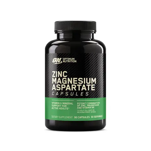 Optimum Nutrition Chelated Zinc Magnesium Aspartate Vitamin & Minerals Capsules - Zinc+Mag+B6 Blend Dietary Supplement for Adults' Fitness, Immune Support, Helps Fill Nutrient Gaps (Bottle Included)