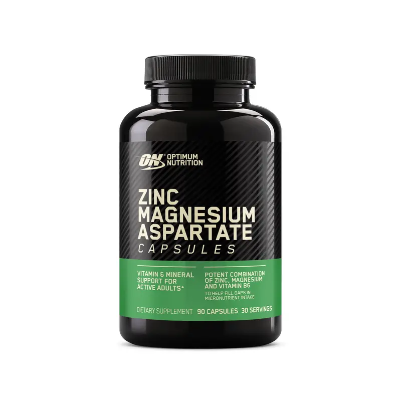 Optimum Nutrition Chelated Zinc Magnesium Aspartate Vitamin & Minerals Capsules - Zinc+Mag+B6 Blend Dietary Supplement for Adults' Fitness, Immune Support, Helps Fill Nutrient Gaps (Bottle Included)