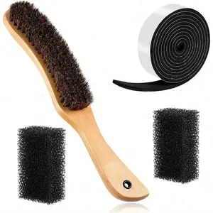 4 Pcs Felt Hat Brush Set Cowboy Cleaner Brush with Hat Size Reducer and Cleaning Sponge for Cleaning Felt Western Cowboy Cowgirl Cap Resizing,Hand Tools Kits