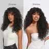 Frodio Veralux™ Synthetic Fiber + Human Hair Boho Curly Wig with Bangs Effortless Shaggy Waves | Ready To Wear#SohoChic