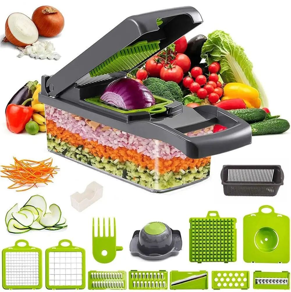 15 In 1 Vegetable Chopper Slicer With Container Fruit Dicer Veggie Kitchen Cutter Tools