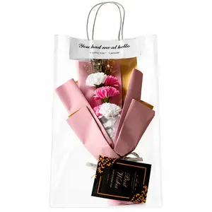 Mini Scented Soap Carnation Bouquet with Gift Bag, Practical Romantic Gift for Mom, Birthday & Anniversary