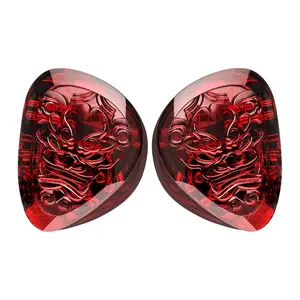 TANGZU Wan'er S.G II Red Lion IEM 10mm PET Dynamic Driver HiFi Wired Earbuds with Mic 0.78mm 2-Pin Detachable Cable 3.5mm Plug Gaming/Monitor In-Ear Headphones (Red)