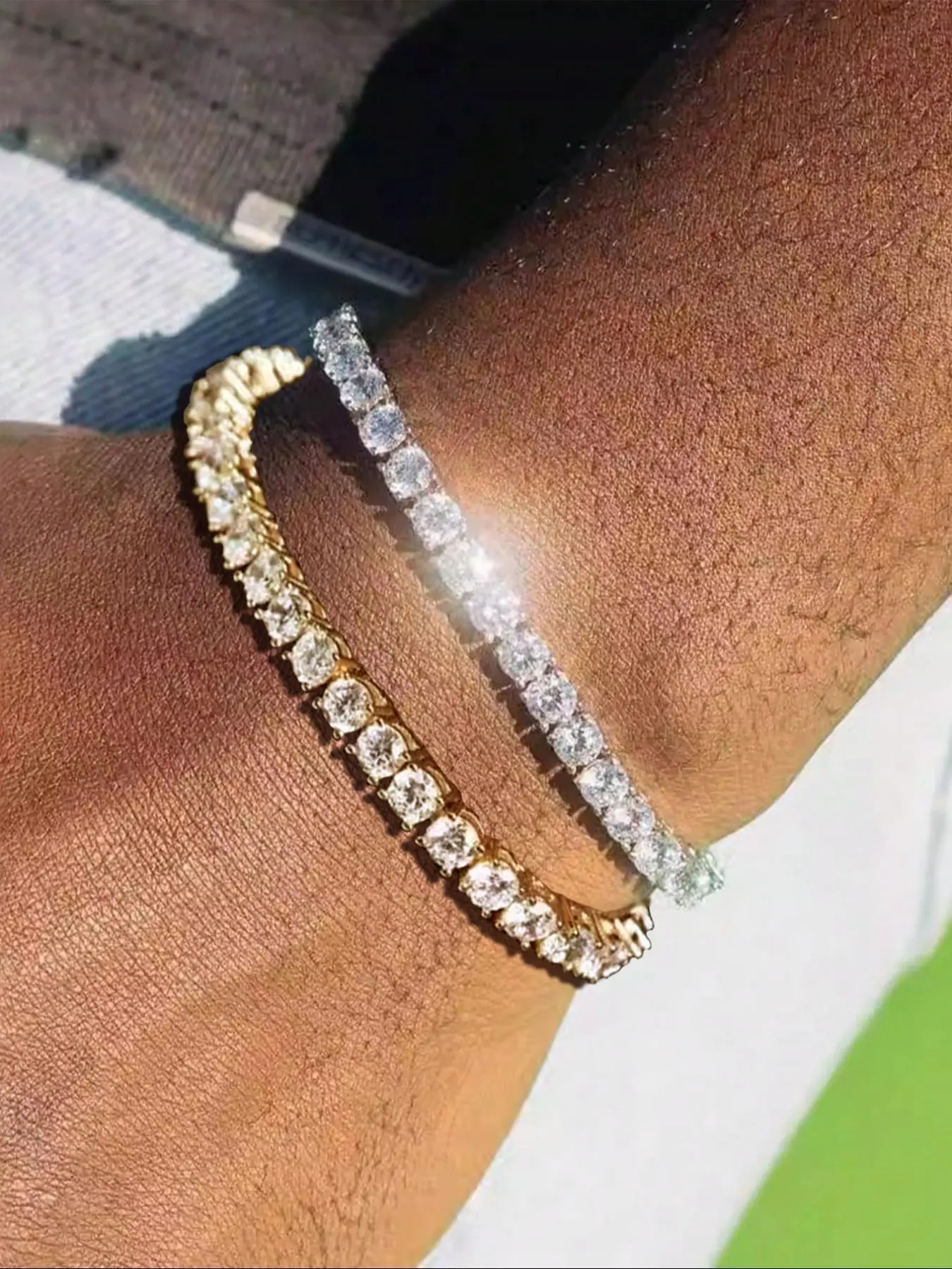 4mm Round Shaped Cubic Zirconia Classic Tennis Bracelet, CZ Bling, Elegant Glittering Bracelet for Women, Fashionable Jewelry for Women As Gift, Stackable Bracelet