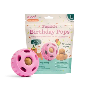 WOOF Pupsicle Party Pack of Pupsicle Interactive Dog Toy & Treat Refill, Durable Low-Mess Treat Dispensing Toy Bundle