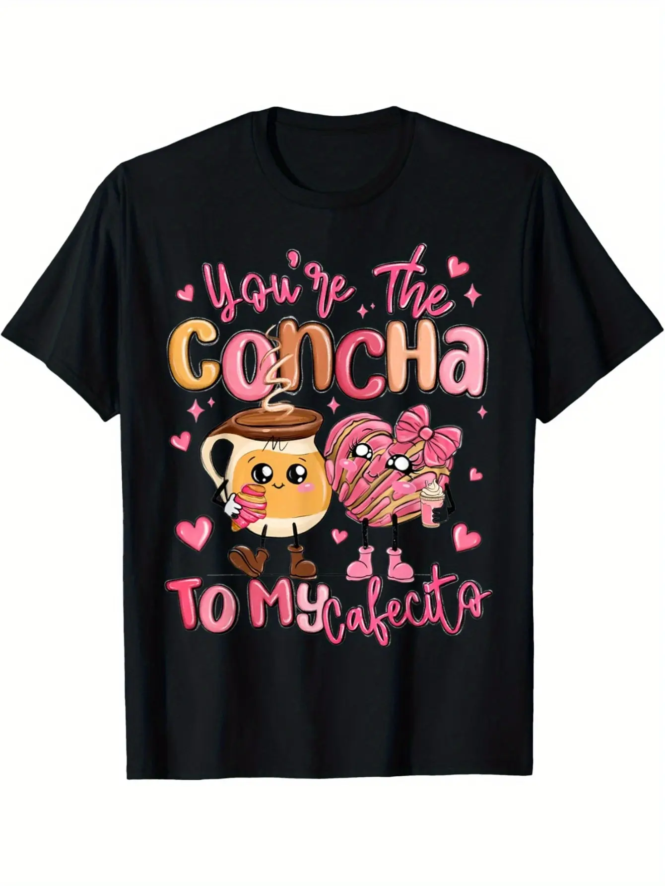 Cotton You Are The Concha To My Cafecito Funny Mexican Valentines T-Shirt graphic tees
