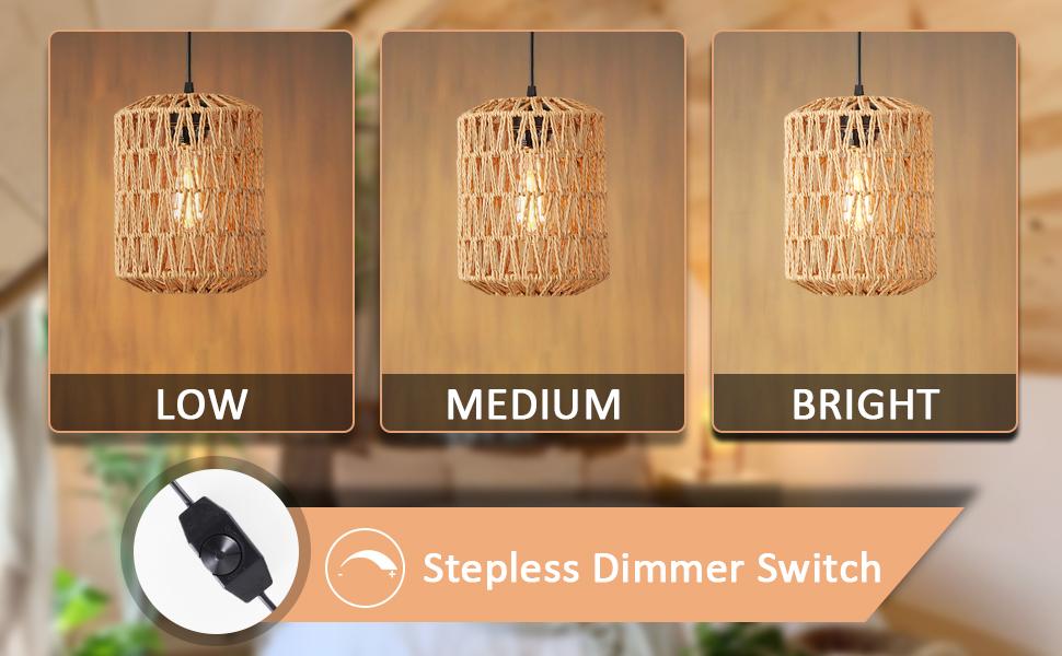 Plug in Pendant Light, Rattan Hanging Lights with Plug in Cord 15ft Dimmable Cord, Hand Woven Wicker Lampshade Hanging Lamp, Boho Plug in Hanging Ceiling Light Fixture for Farmhou Bedroom Plug in Pendant Light, Rattan Hanging Lights with Plug in Cord 15ft Dimmable Cord, Hand Woven Wicker Lampshade Hanging Lamp, Boho Plug in Hanging Ceiling Light Fixture for Farmhou Bedroom