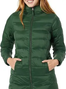Lightweight Water-Resistant Packable Hooded Puffer Coat for Women