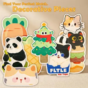 Cute Cat Scratcher Mat Kawaii Wall Protector Self-Adhesive Felt Scratch Pad for Indoor Cats Wall sofas cabinet door Wall Mounted Cat Scratching Activity Tree Interactive Cat Scratching Board with Bell multi-functional Cat small space