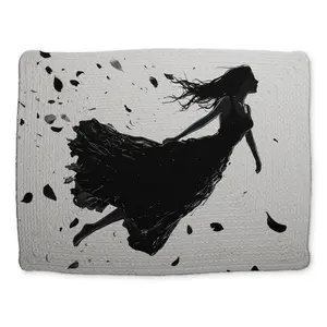 212 MAIN Floating Black Braided Polyester Placemat, 14x18 in., Classic Stylish Tableware for Indoor Home Decor