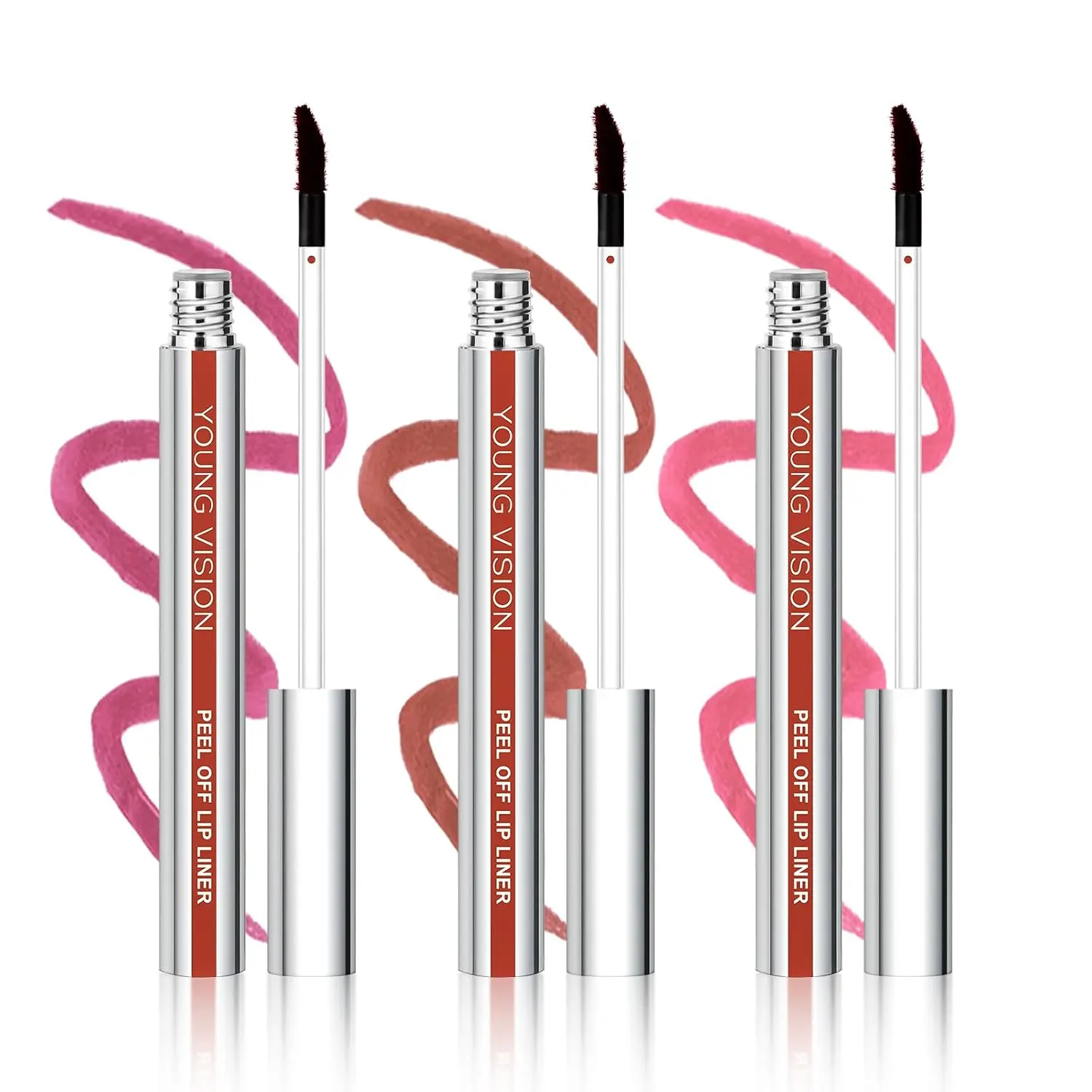 Long Lasting Tattoo Lip Gloss Peel Off, 3 Counts/set Waterproof Non-sticky Glossy Lipstick, Nourishes All Skin Types, Great for Gift, Makeup, Lip Stain, Cosmetic, Lip Color Pigment gloss  bomb  shimmer  stix peel-off lip tint beauty  guru Flawless Matte