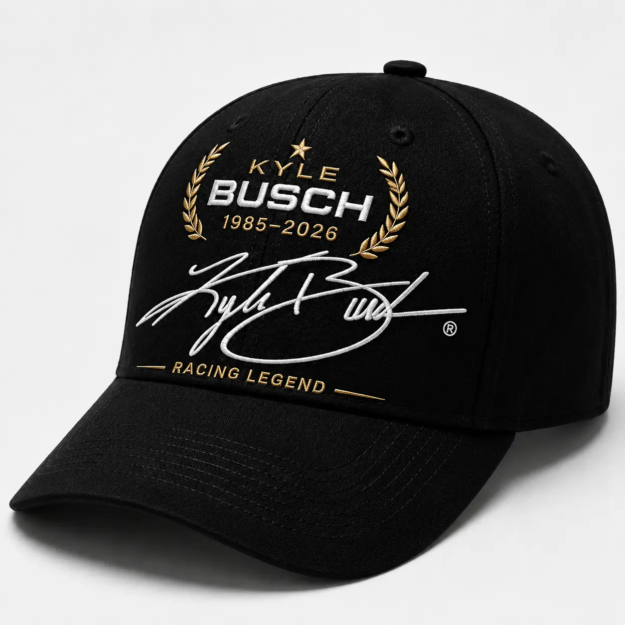 Kyle Busch Racing Legend Embroidered Dad Hat - Bold Graphic, Sport-Themed, Dad Vibes, Race-Themed, Motorsports Hats, Memorial Signature Fashion Accessory Gift for Men (Black), Bold Graphic Hats, Sport-Themed Hats
