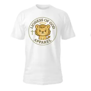 Lioness of God Logo T-Shirt – Christian Faith Tee for Kids & Adults M-L & XL