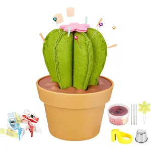 Cactus-Shaped Pin Cushion in a Pot with Included Sewing Notions Magnetic Pin Holder Cute Decor for Sewing Desks Perfect Gift for Quilters Sewers Applique & Patchwork Crafters