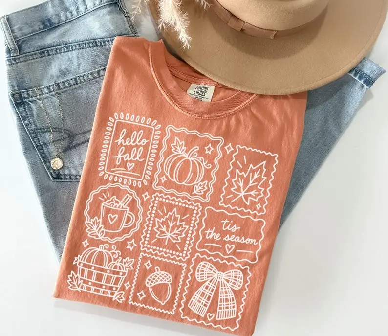 Comfort Colors Autumn Patchwork Vintage TShirt