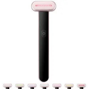 VEVOR Red Light Therapy Wand for Face, 7-Color LED Facial Wand Red Light Therapy Device with Heatig Therapy Microcurrent Vibrating Massage, Portable LED Beauty Wand for Face, Neck