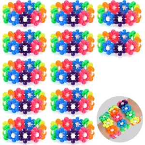 Flower  Kandi Bracelets Stretch  Candy Bracelets Multi Color Beaded Flower Kandi Cuff  Accessories   Party Favor for Women  EDM Party  Festival