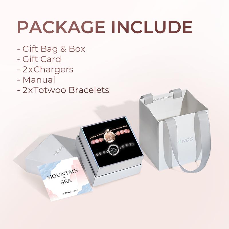 Totwoo Magic Smart Jewelry Long Distance Touch Bracelets with Matching Beads Functional Love Connect Gift for Boyfriend Girlfriend or Family