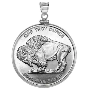 925 Sterling Silver 1 oz Silver Round Coin Bezel 39mm Screw Top Coin Edge