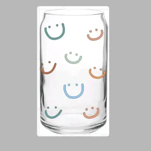 Smiley face glass cup