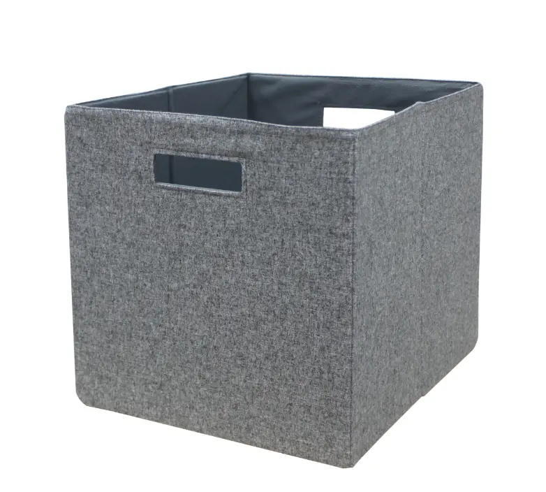 Gray Collapsible Fabric Cube Storage Bin, Compact Design for Versatile Storage Solutions