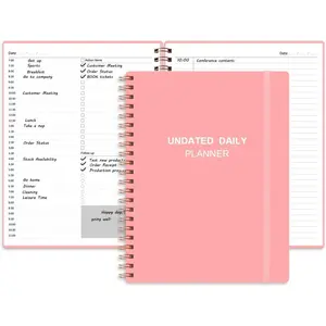 Undated Daily Planner-Undated Planner with Hourly Schedules, Action Items and Follow-up, A4 Daily Organizer Notebook for Increasing Productivity, Appointment Book for Time Management, 8.5 × 11 Inch