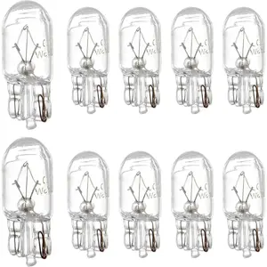 10 PCS T10 White Halogen Bulbs Car Dashboard Instrument Side Light Replacement Bulbs Universal for Most Cars