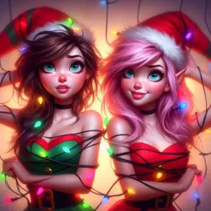 5D DIY full drill round diamond painting - diamond painting kit Christmas elf mosaic canvas DIY wall art, home wall decoration, suitable for Halloween, Christmas, birthday, and anniversary gifts, Handmade Gifts