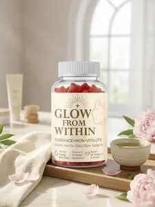 Glow from Within Radiance Supplement, Iron + Vitamin Complex, 6 Nutrients Formula, 30 Servings, Gummies, Supports Healthy Skin and Energy