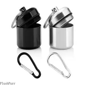 2-Pack Portable Waterproof Healthcare Pill Organizer with Keychain, Carabiner, Compact Durable Lightweight Case for Pills, Supplements, Vitamins, Small Jewelry – Ideal for Travel, Daily Carry