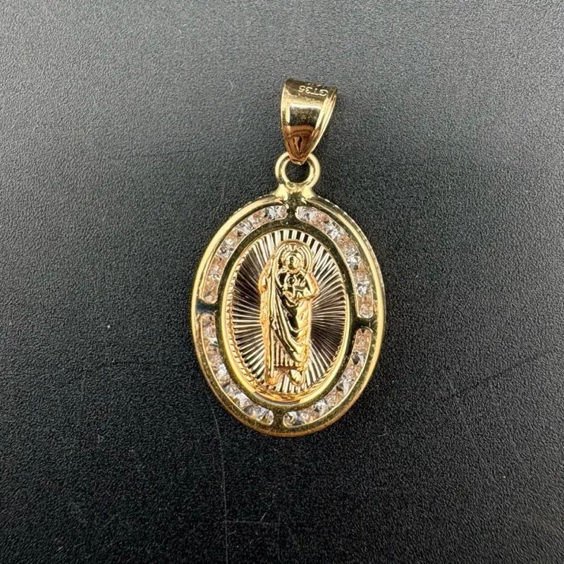 14K Gold Saint Jude Pendant, Dainty Religious Jewelry for Women, Fine Jewelry Gift for Special Occasions