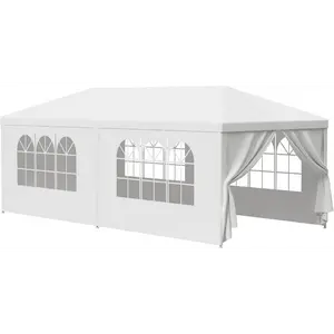10 x 20 Outdoor Party Wedding Tent Canopy Camping Gazebo Storage BBQ Shelter Pavilion, 6 Removable Sidewalls (10x20)