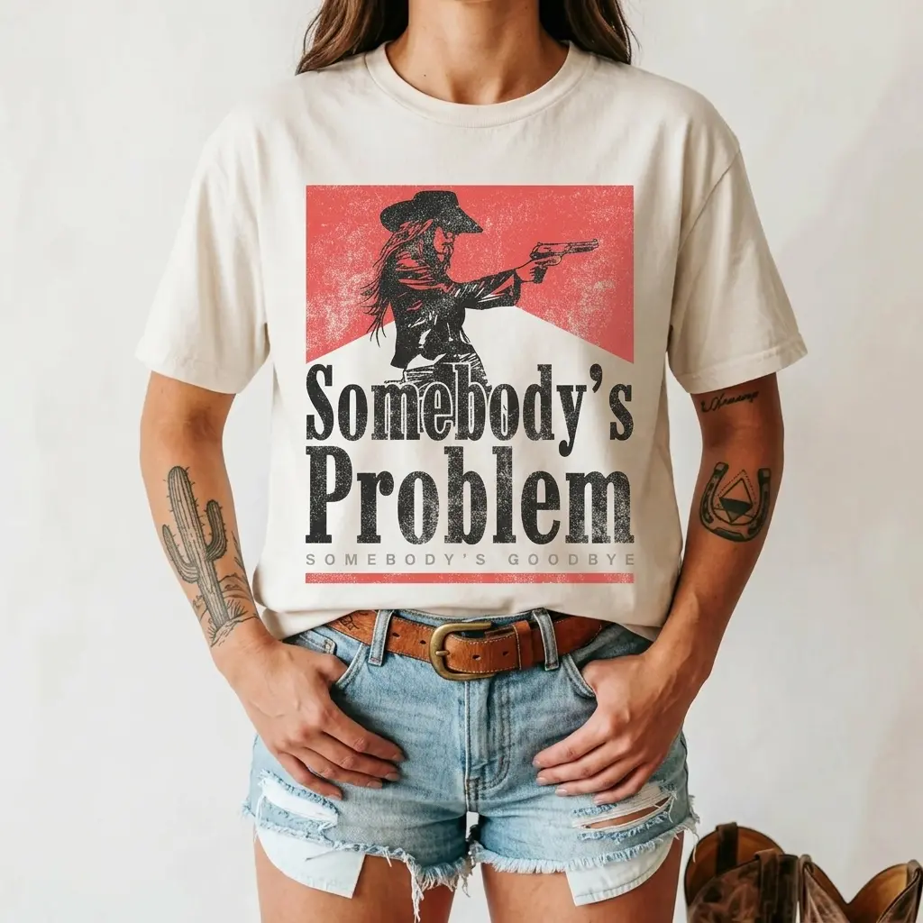 Somebody's Problem Tshirt, Vintage 90s Country Tee, Western TShirt,  Shirt, Country Music Lover Shirt, Country Concert Tee, Smoking, Music Festival graphic tee summer clothes boys merch