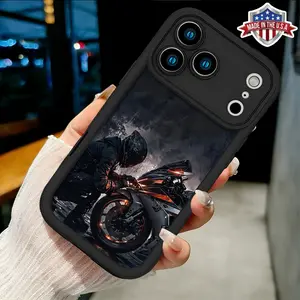 Cool Motorcycle Rider Sport Bike Aesthetic Case for iPhone 17 16 15 14 Pro Max 13 12 11 XR XS Plus Air Slim Shockproof Protective TPU Cover