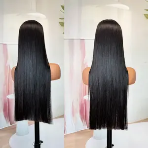 VIETNAMESE Raw  HAIR 13X4 HD LACE Natural Black Both drawstring cap and normal cap options available 20-30 in WIGS Human Hair Bone Straight  Wig Natural Black  200% Density Super Double Drawn High Quality 20-30 inches