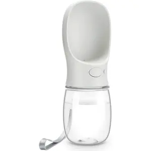 Dog Water Bottle, Leak Proof Portable Pet Water Bottles for Dogs, Puppy Water Dispenser with Drinking Feeder for Travel (Milk White 12oz)