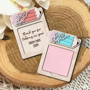 Teacher Sticky Note Pad Holder, Teacher Christmas Gift, Personalized Teacher Gift, Teacher Appreciation Gift, 2024 2025 School Year, Sticky Note Holder, Teacher Gift, Teacher Thank You, Crayon Note Pad, Note Pad Holder, Sticky Note Holder