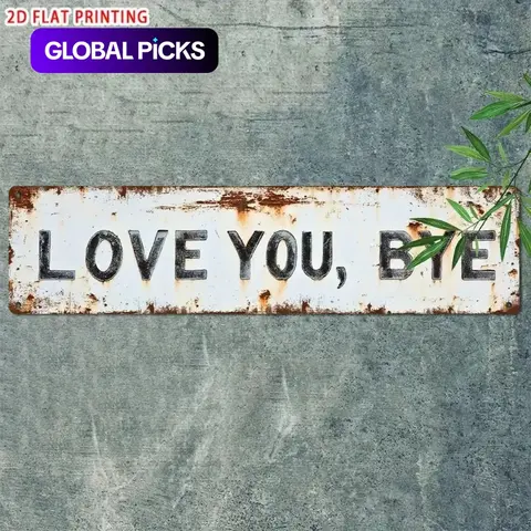 Retro-Style Metal Sign, Vintage Plaque, Decorative Sign, "I Love You, Goodbye" / "PORCH THERAPY" / "Pinche Way" Text Slogan, Vintage Wall Decor for Home, Bar, Café & Garage, Holiday Gift #GLOBAL PICKS