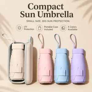 Super Mini Portable Umbrella with UV Protection Capsule, Ultra-Light Pocket Umbrella for Travel, School & Daily Carry