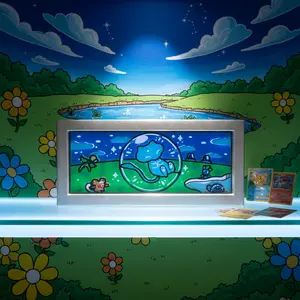 3D Printed Fan Made Anime Cartoon LightBox Model 1BW with Multi Color LEDs Solid & Rainbow Patterns Remote Control USB Plug. Special semi see through 3dlD Printed outer case for amazing RGB effects.