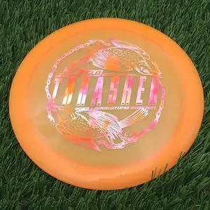 Discraft Elite Z Glow Thrasher with 2023 Ledgestone Edition - Wave 2 Stamp - 175.9g - Light Orange