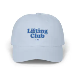 Lifting Club Dad Cap — Embroidered Light Blue Weightlifting Hat