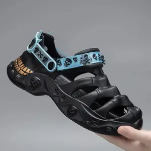 Gothic Skull Sandals, Bone Shape Clog Shoes with Back Strap, Lightweight Foam Beach Sandals for Summer, Pool, Travel