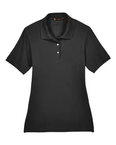 Women's Easy Blend Polo Shirt - Wrinkle-Resistant Cotton-Poly Piqué for Business Casual & Everyday Activewear - 65/35 Polyester/Cotton Blend, Flat-Knit Collar, Set-In Sleeves, Side Vents, Three-Button Placket - Fitness Running Tops