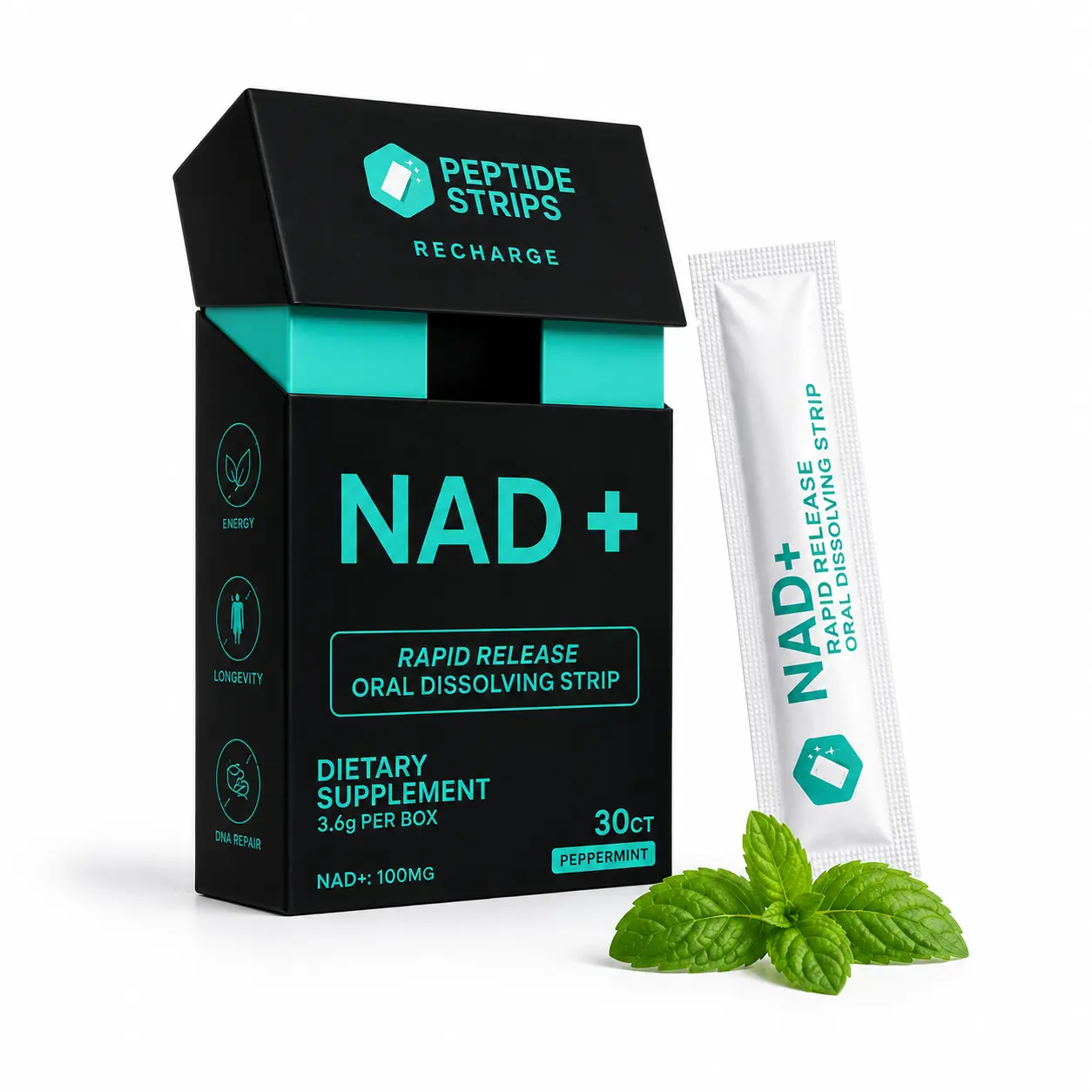 Peptide Strips NAD+ Rapid Release Oral Dissolving Strips | 30 Count