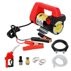 12V DC Portable Self-Priming Diesel Transfer Pump - Industrial Commercial Agricultural Electric Extractor with Auto-Shutoff Nozzle, 13ft Hose, 6.5ft PVC Suction Tube for Car Repair, Diesel/Kerosene Machinery, Transformer Oil