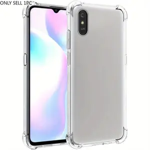 Case for Xiaomi Redmi 9A / Redmi 9AT, Clear Phone Case with Reinforced Corners Camera Protection Bumper Slim Fit Shockproof Flexible TPU Case, Transparent