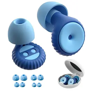 Ear Plugs Ultra-Comfy Reusable Noise-Reducing Earplugs for Sleep Deep Focus Travel concert Sensitivity Flexible Hearing Protection Customizable Fit 35dB SNR Noise Reduction with 4 Sizes XS S M L Hypoallergenic Silicone Material Portable Carrying Case