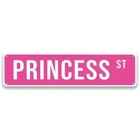 Princess Street Sign, 1 Count Creative Colorful Wall Decal, Wall Art Sticker Home Decor Products for Entryway, Porch, Living Room, Bedroom, Office, Desk Wall Sign